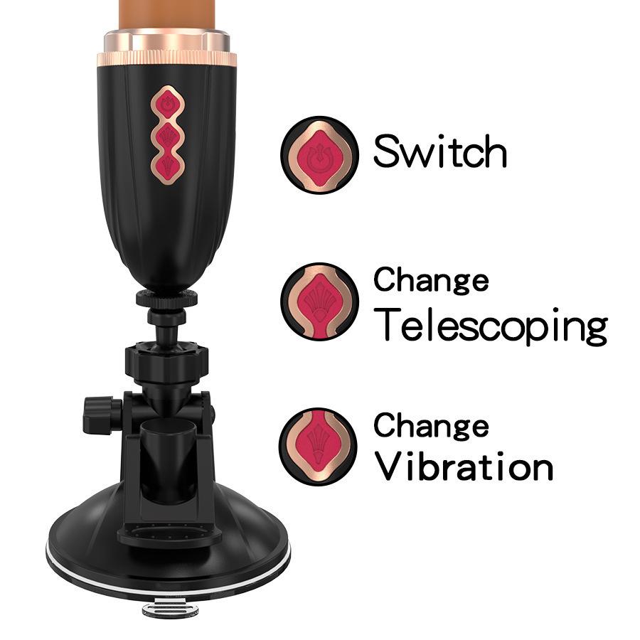 Hands-Free Thrusting Sex Machine for Women - Automatic Suction Cup Mount Vibrator with 10 Vibration Modes, Adult Toy