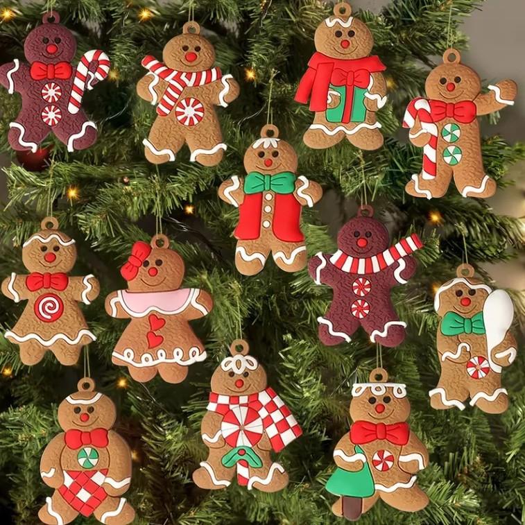 Cute Gingerbread Man Ornament Christmas Tree Hanging Decorations Pendant Holiday Gift
