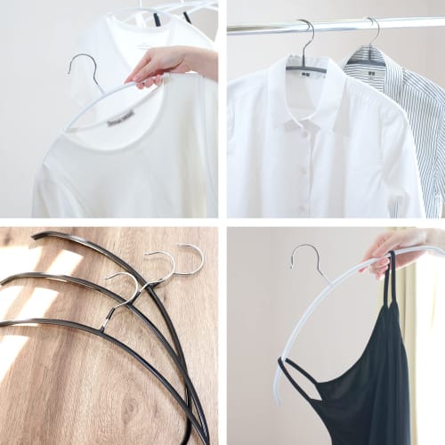 ROROPOCO Non-Slip Hangers, 30-Piece Set, Non-Slip Laundry Hangers, Clothes Hangers, Multi-Functional Crescent-Shaped Hangers, Space-Saving, Clothes Dr