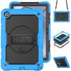 Contrast Color Rotating Stand Case with Strap for Samsung Tab A9 Plus X115