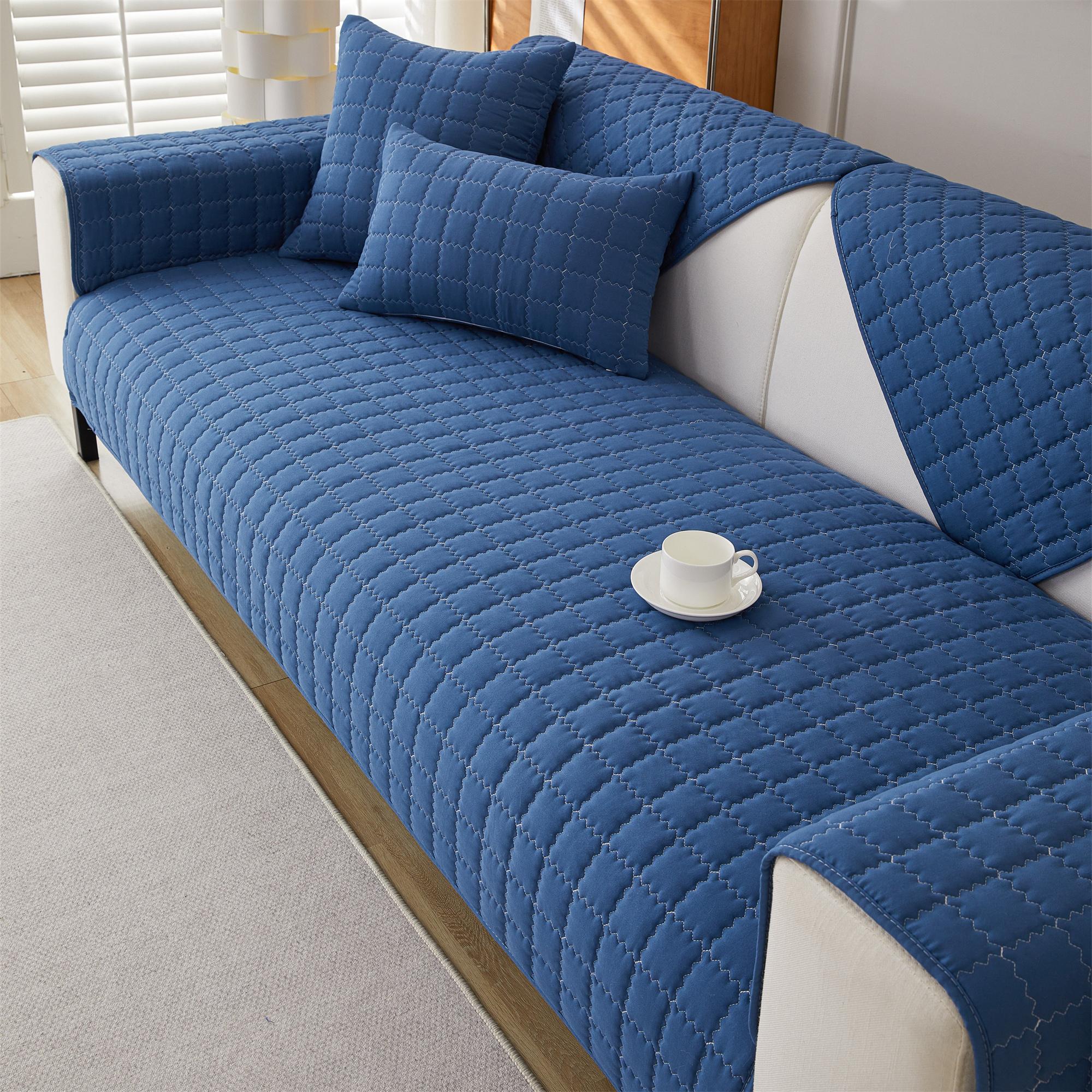 

1 шт. Простой однотонный стеганый противоскользящий чехол для дивана, чехол для дивана, защитная мебель для спальни, офиса, гостиной, домашнего декора 70X150cm