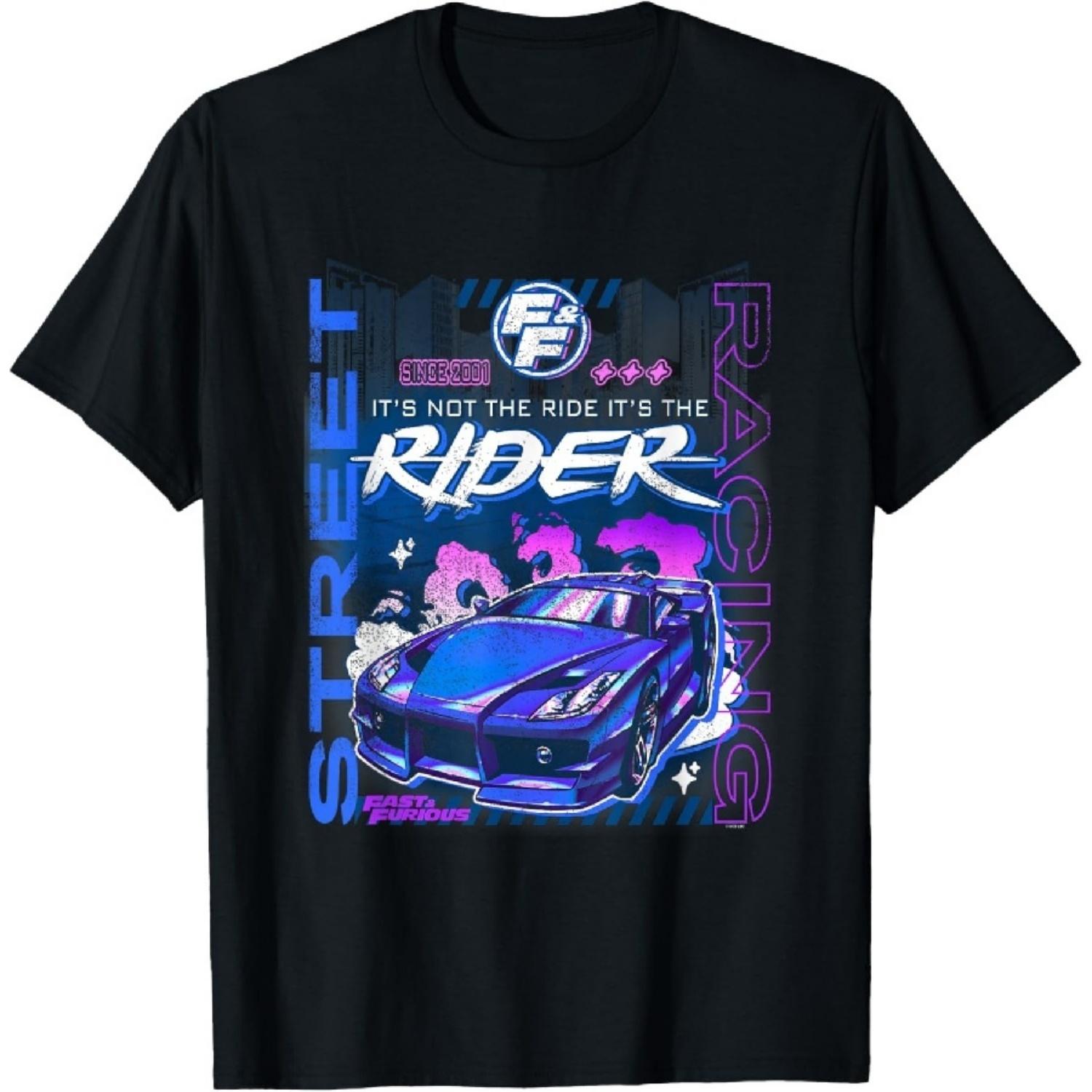 Fast & Furious It s Not The Ride It s The Rider Retro Poster T-Shirt S чёрный