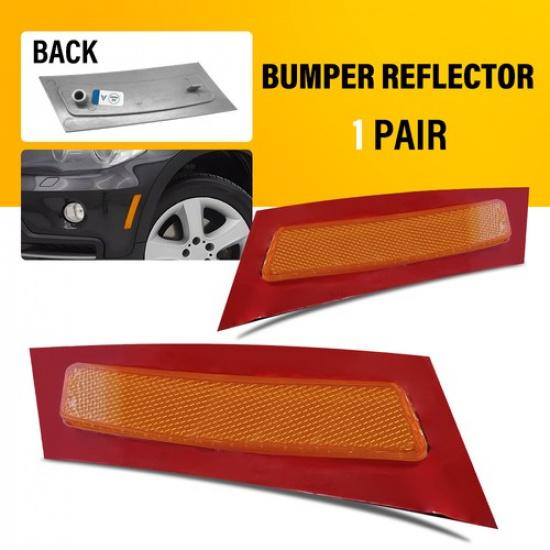 Pair For BMW E70 X5 2007-10 Front Bumper Amber Reflectors Left+Right 63217162548