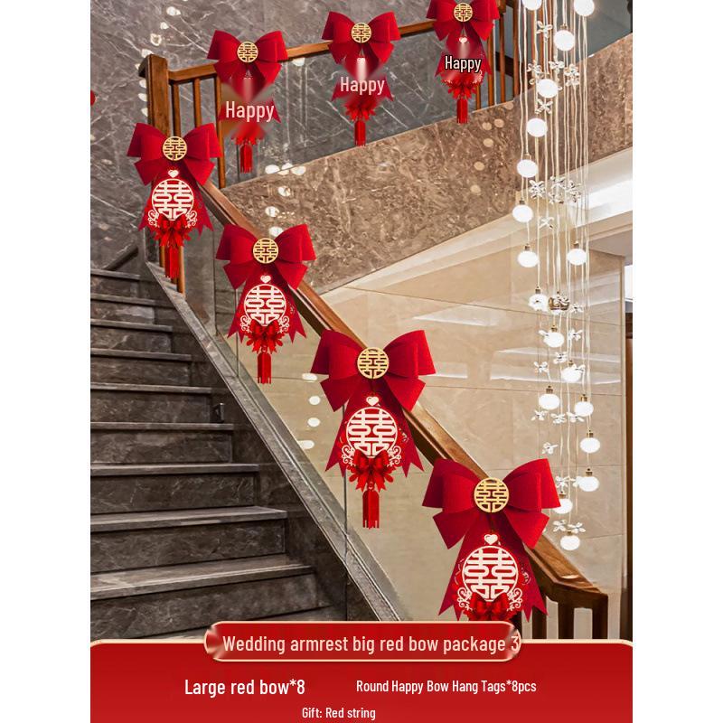 

Свадебный набор украшений из мишуры и бантов для перил