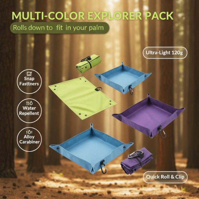 Folding Seat Cushion Outdoor Portable Ultra Light Small Ground Pocket Tray Storage Camping Music Festival Moisture-Proof Pad