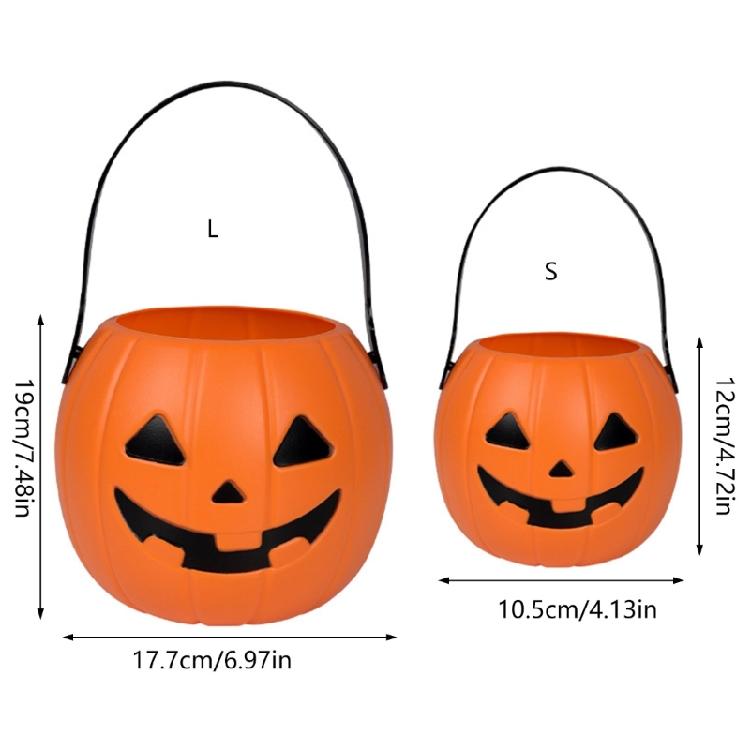 Großer Süßigkeitenhalter für Partydekoration Halloween Kürbis Leckerlibecher Mit Bequemem Griff