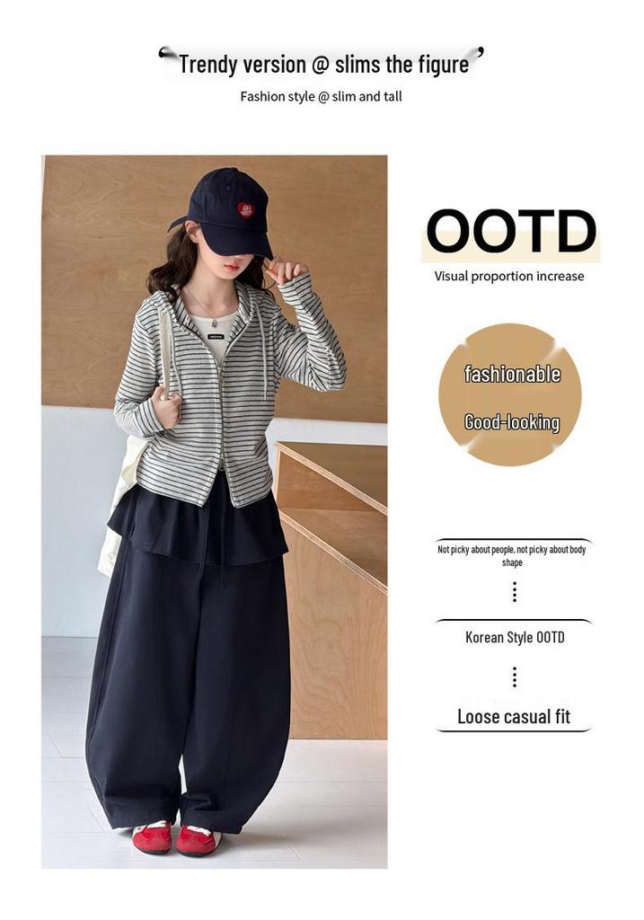 Mädchen Frühling/Herbst Faux Zweiteiler Hoodie und Weite Hosen Set - 2026 Neuer Stil für größere Kinder