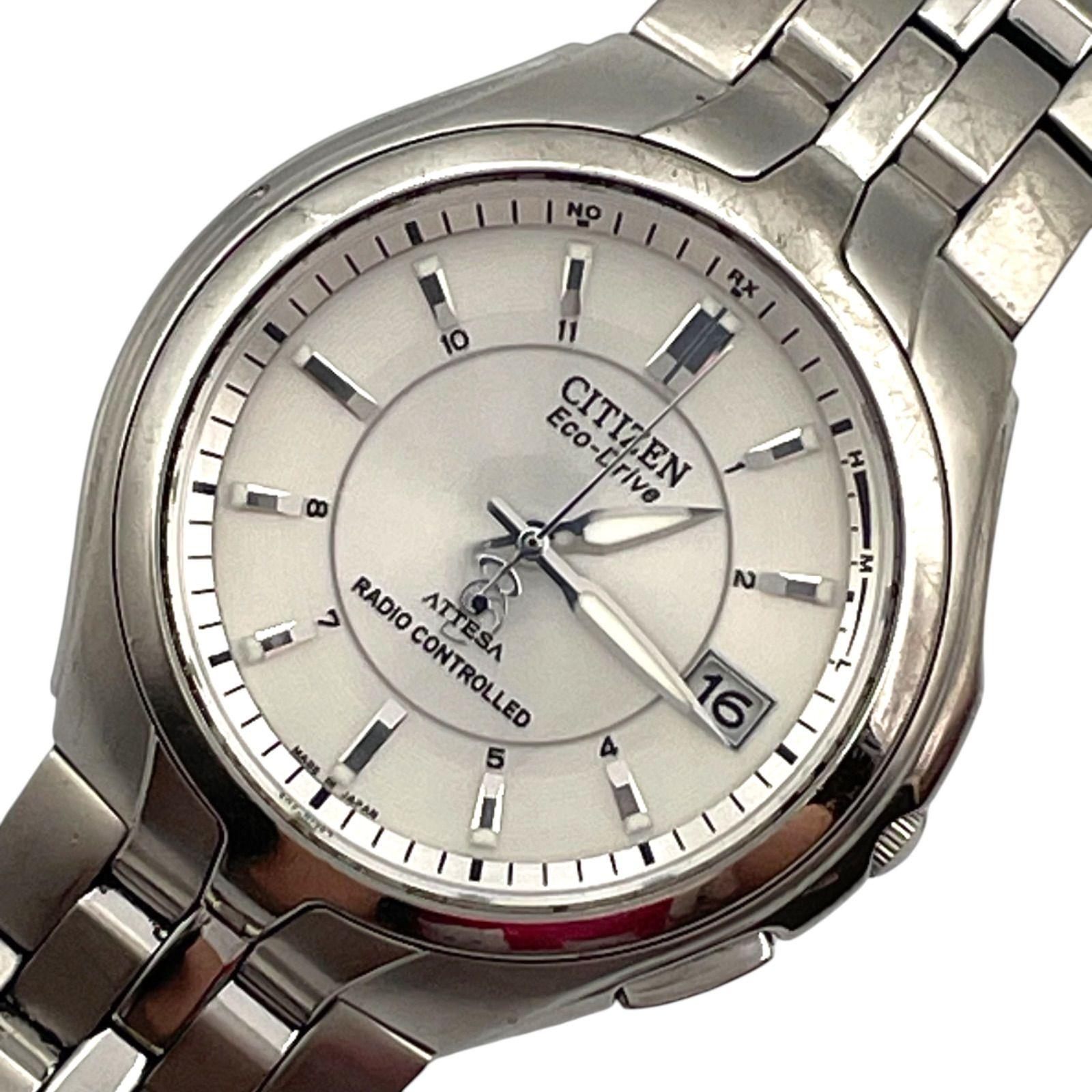 Б/У Эксплуатация/Радио Citizen CITIZEN Atessa Часы Радио-солнечные ATTESA Eco Drive ECO DRIVE H410-T007627 TA DURATECT Аналоговые 3 стрелки Серебристый циферблат Дата