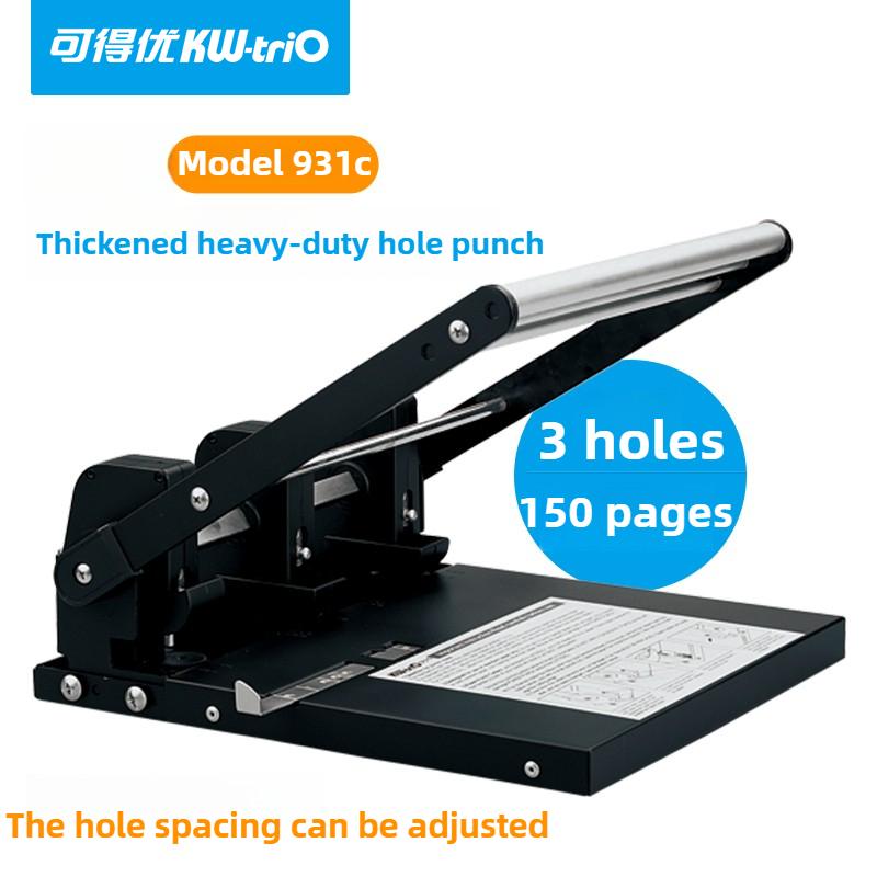 KW-TRIO Adjustable 150-Sheet A4 Paper Puncher Heavy Duty 50-Sheet 3/4 Hole 83mm Manual Hole Punch Stationery Office Supplies