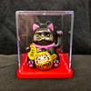Solar-Powered Waving Maneki-neko Ornament, 2-Inch, Attracts Wealth for Office Desk or Cashier Counter Decoration