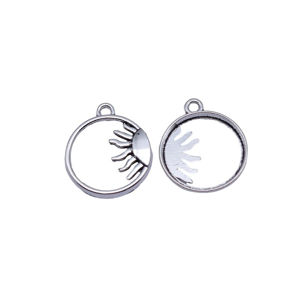 Sun And Moon Face Charms Multi Color Alloy Pendants For Celestial Themed Jewelry