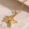 NEW Starfish Stainless Steel Pendant Necklace Gold Plated Waterproof Five-pointed Star Necklace Jewelry For Women Men