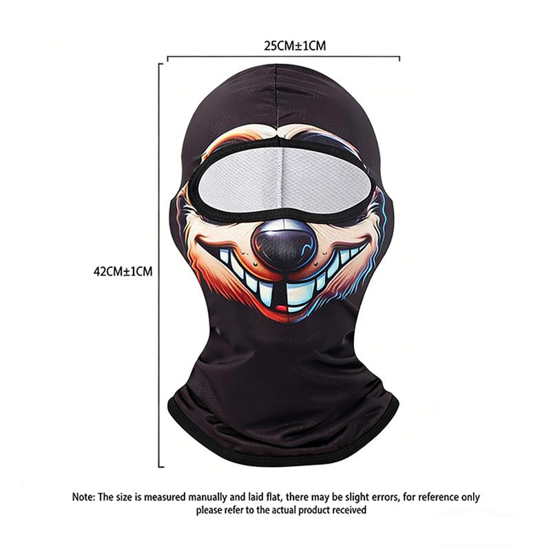 Máscara Facial Esportiva Respirável Proteção Solar À Prova de Vento Cobertura para a Cabeça Forrada com Capacete Verão Estampada com Animais 3D Balaclava para Motociclista