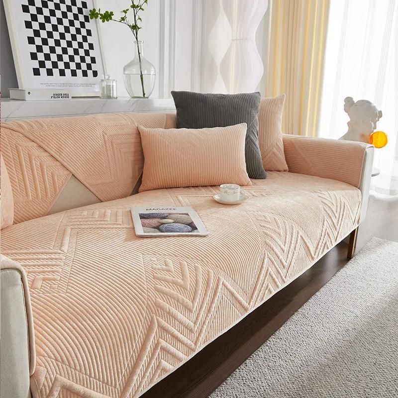 Полотенце для дивана Утолщенная Плюшевая Накидка на диван Нескользящая Комбинированная Подушка для дивана Чехол для гостиной Защита Нордический Универсальный 70x70 2590₽