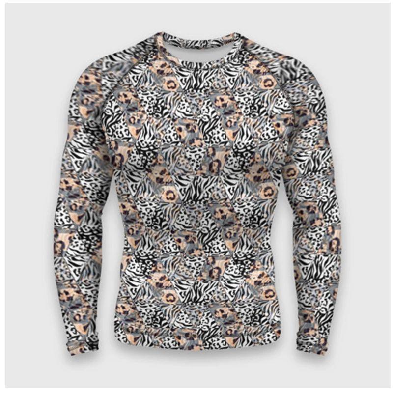 Men's Spring And Autumn Fashion Street Personality 3d Printed Round Neck Long Sleeve T-Shirt Loose Breathable Plus Size Top