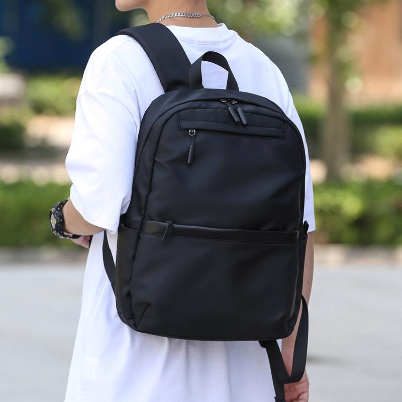 Large Capacity Travel Backpack Computer Commuting Solid Color Men's Casual Backpack Middle School Student School Bag