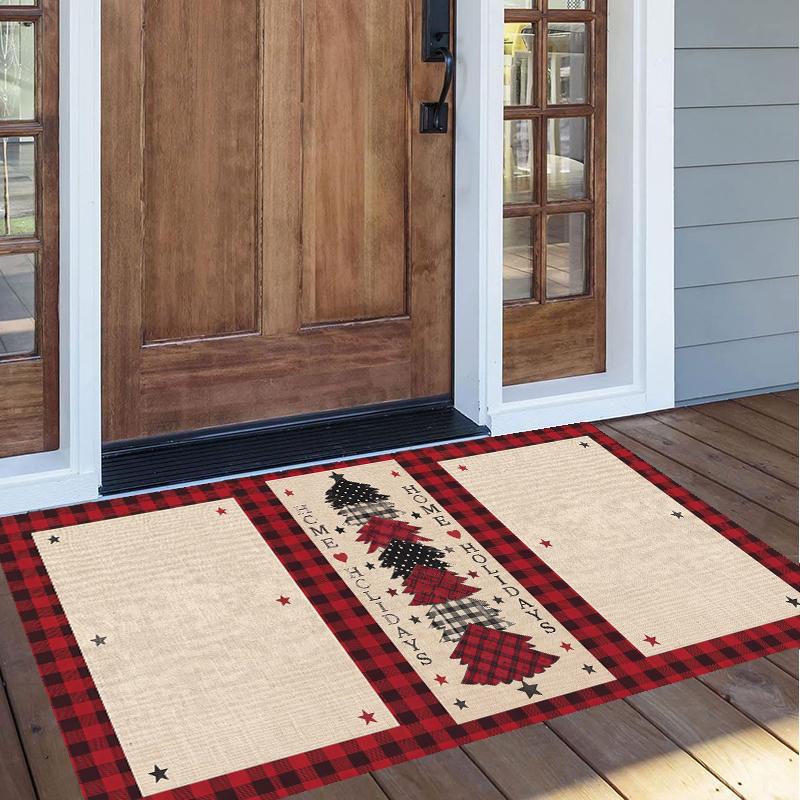 Christmas Pattern Square Area Rug Comfort Indoor Floor Carpet For Home Holiday Gift