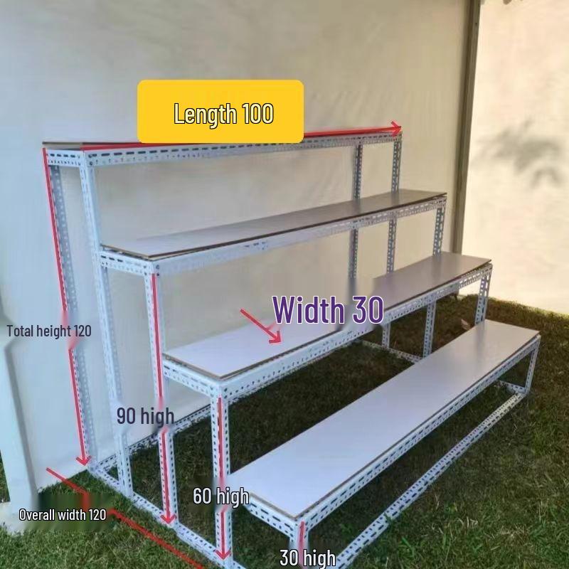 Three-Tier Trapezoidal Display Rack for Supermarket or Flower Stall