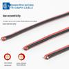 UL2468 Red-Black Ribbon Cable, 10A, White Print, 28/26/24 AWG Parallel Wire Power Cord.