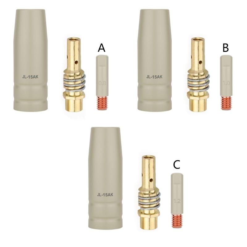 0.8/1.0/1.2mm Torch Gas Nozzle Tip Holder 15AK European Welding Accessories For Professional Welders Precise Tasks 3pcs