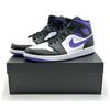 554724-095 Nike Air 1 Mid Black Court Purple Dark Iris White (Men's)