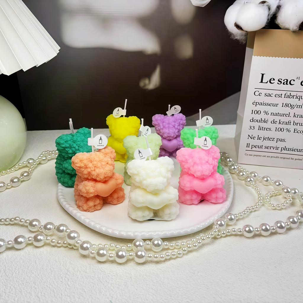 Valentine's Day Rose Bear, Aromatherapy Candles, Ornaments, Wedding Party, Atmosphere, Home Decoration, Gift to Goddess, Styling Candles