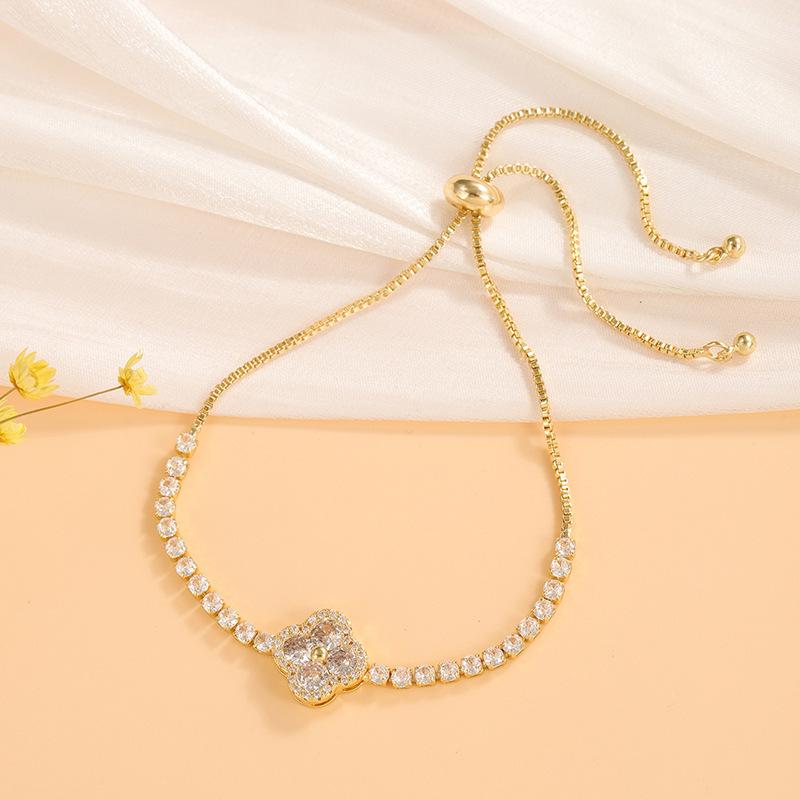 Micro-inlaid Zircon Temperament Bracelet Niche Design Butterfly Bracelet Adjustable Pull Jewelry Wholesale