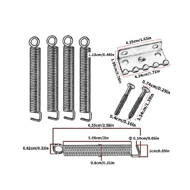Professional Guitar Tremolo Bridge Springs Guitar Tremolo Spring Claw Screws Kits for Enhanced Sound Consistency