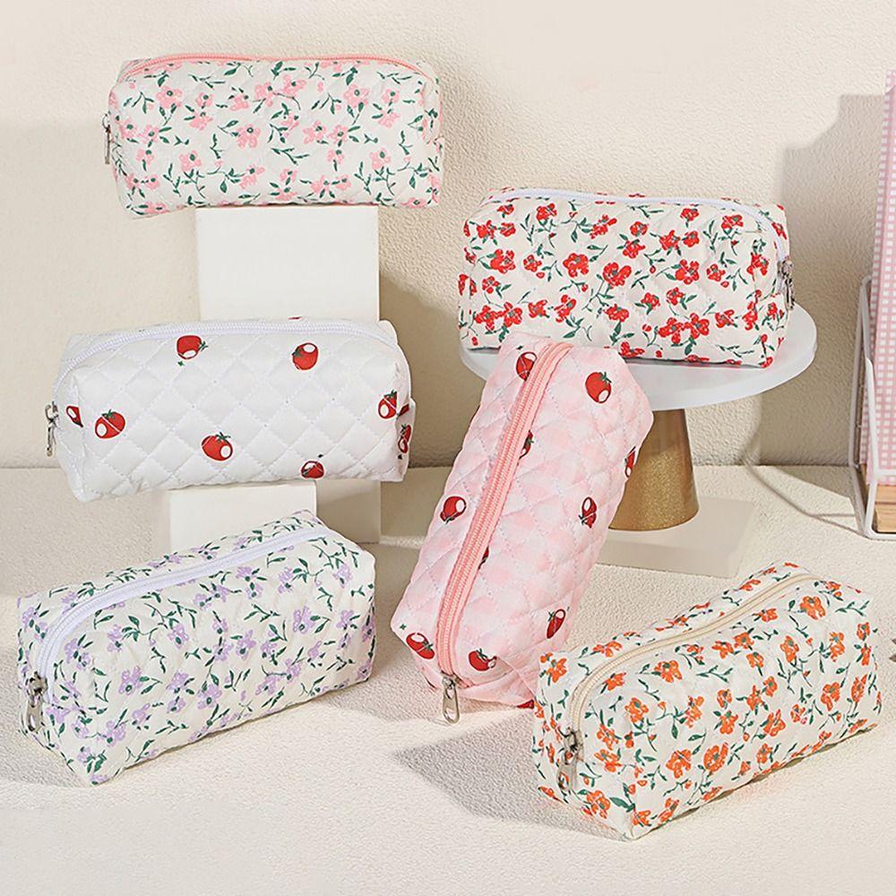 

Multifunctional Makeup Bag Floral Print Pencil Case High Quality Pen Bag Gift