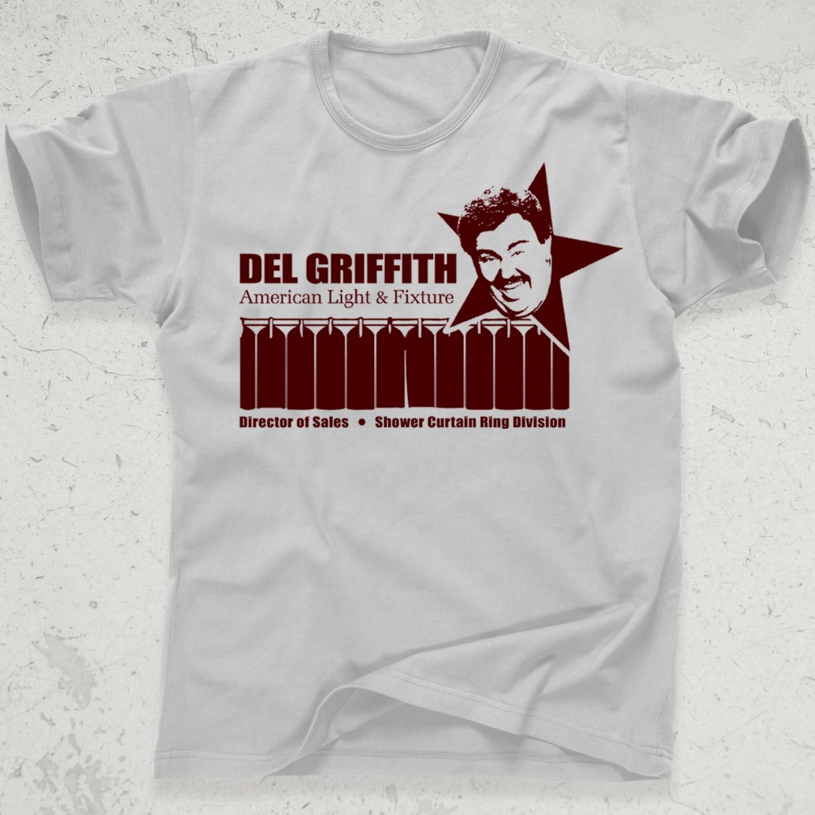 Del Griffith T-Shirt | Planes Trains & Automobiles | Del Griffith’s Shower Curtain Rings Iconic 80s Vintage Shirt L