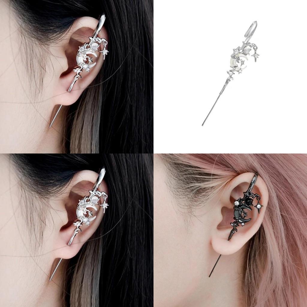 Creative Alloy Star And Moon Earrings With Geometric Design For Women Fashion Accessories