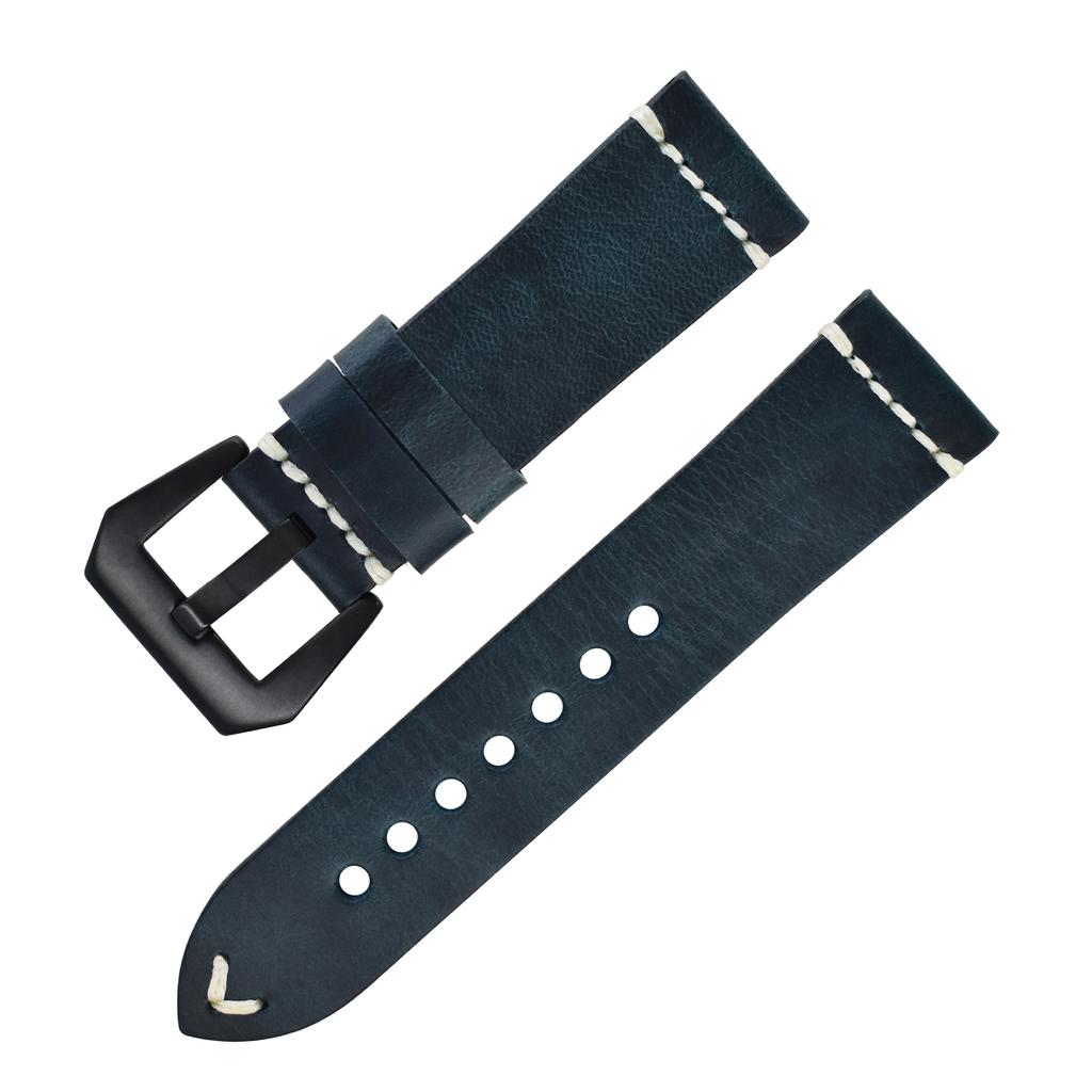 Handmade In Pure Cowhide, Suitable For Apple Watch, Cracked Leather Strap, Stainless Steel Pin Buckle, Fat Sea Strap.