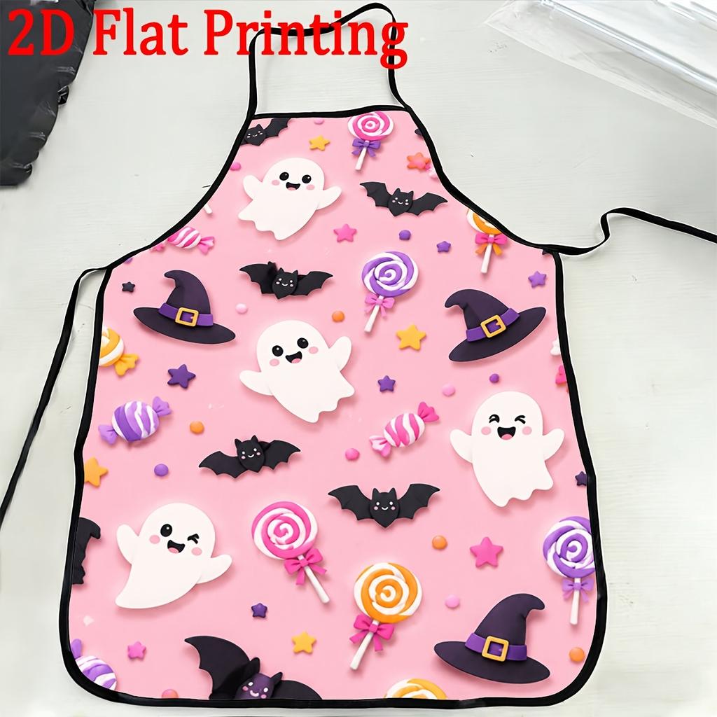 1pc Halloween-themed Patterned Apron, Reusable, Suitable for Cooking In the Kitchen or Office, a Gift for Family and Friends, Simple and Stylish, Mult