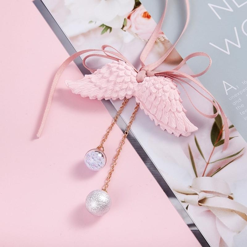 Delicate Angel Wing Design Vehicle Hanging Art User Friendly Gypsum Sculpture Small Car Interior Decoration Piece