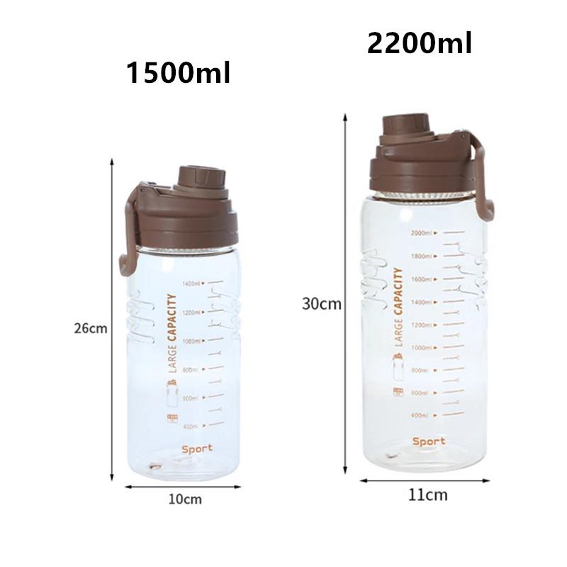 2200ml Sport-Wasserflasche mit großer Kapazität, Fitness-Wasserflasche, Wandern Fitness, Outdoor-Camping für Männer und Frauen