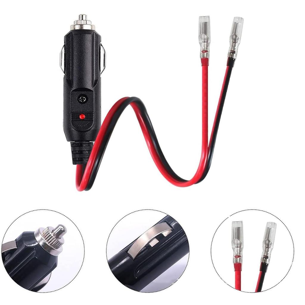ALLVD Replacement Car /24V Cigarette Lighter Plug and Lead Wire and Wiring Single Head