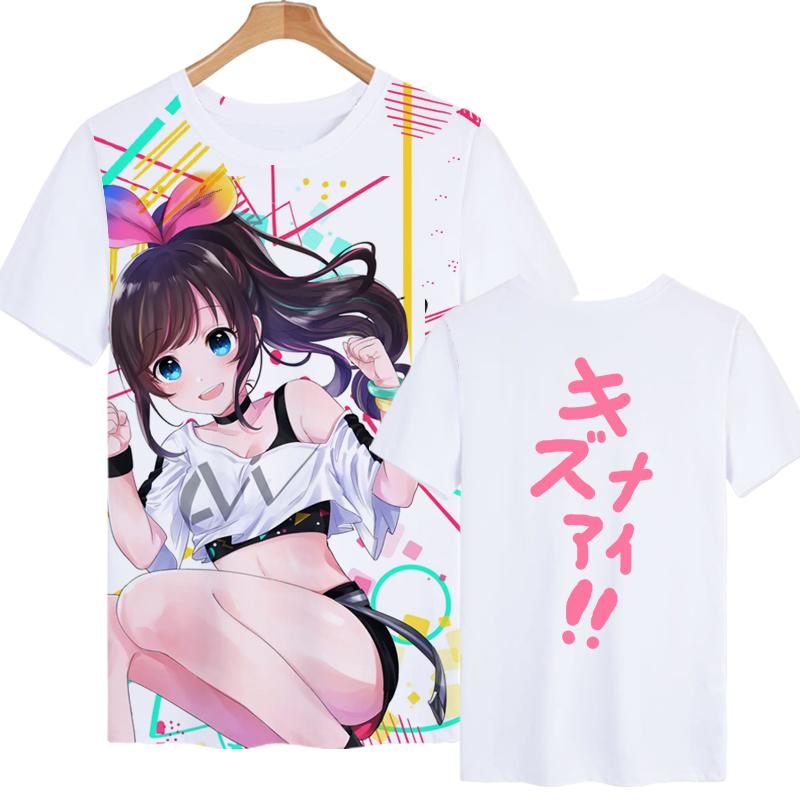 Kizuna AI Hololive VTuber Cosplay T-shirt 2025 New 3D Print Kawaii Kid Anime t shirt Men/Women Harajuku Short Sleeve Tee Y2k Top
