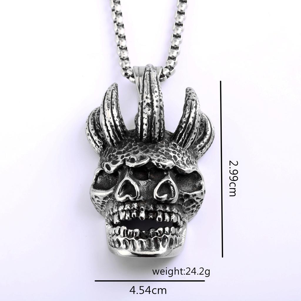 European Retro Devil Mask Pendant Necklace - Unisex Punk Stainless Steel
