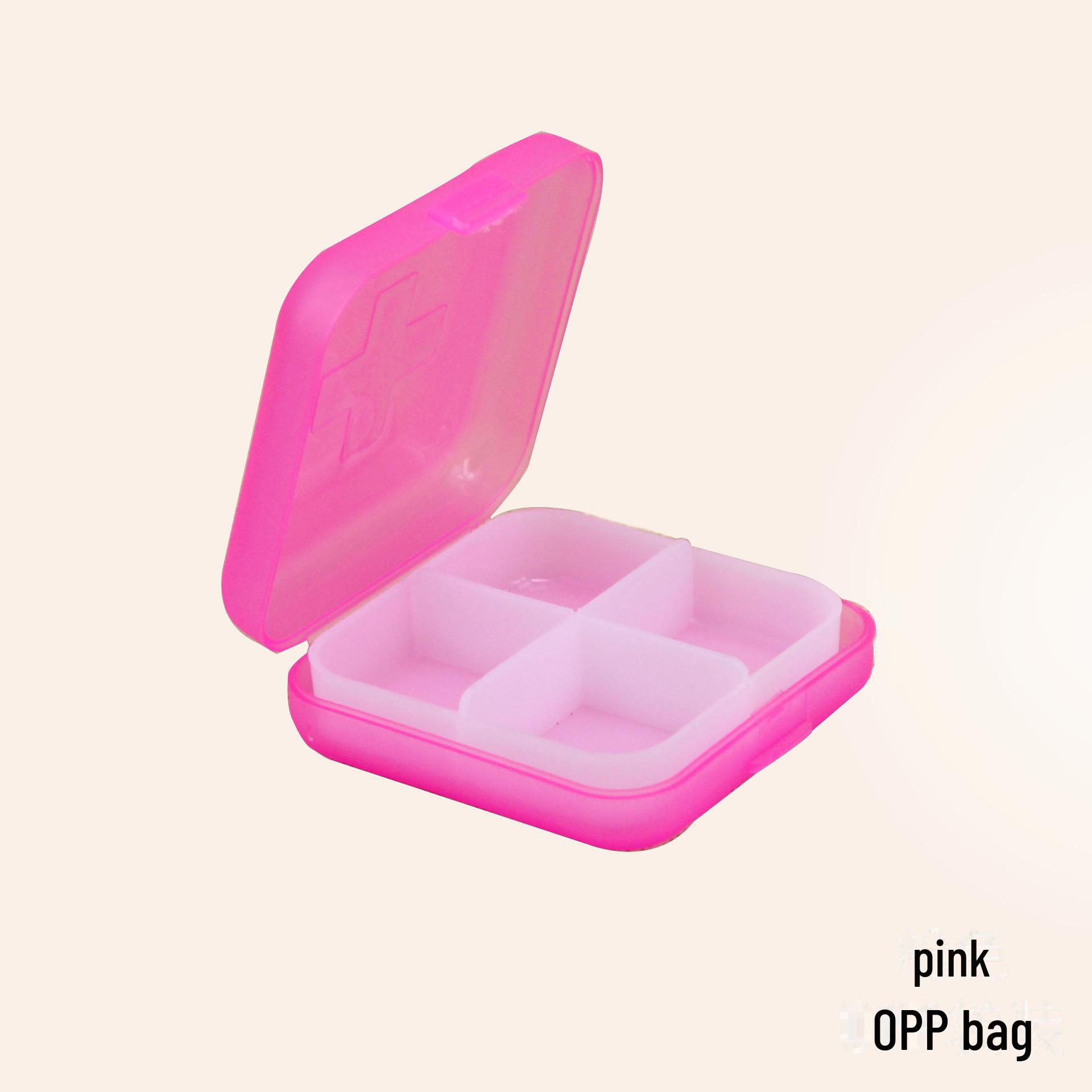 

Компактный 4-секционный мини-ящик для хранения лекарств и ювелирных изделий розовый