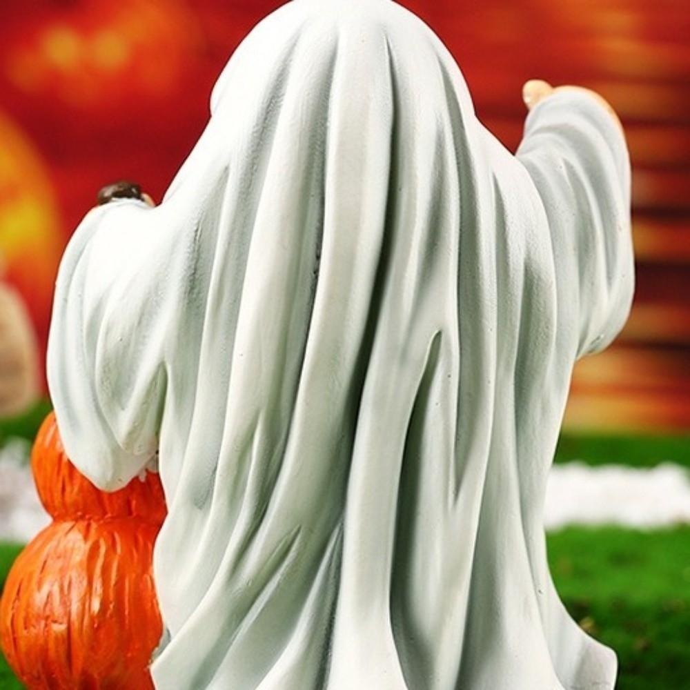 3D Sculpture Ghost Sculpture Cartoon Halloween Figurine Funny Ghost Statue  Office