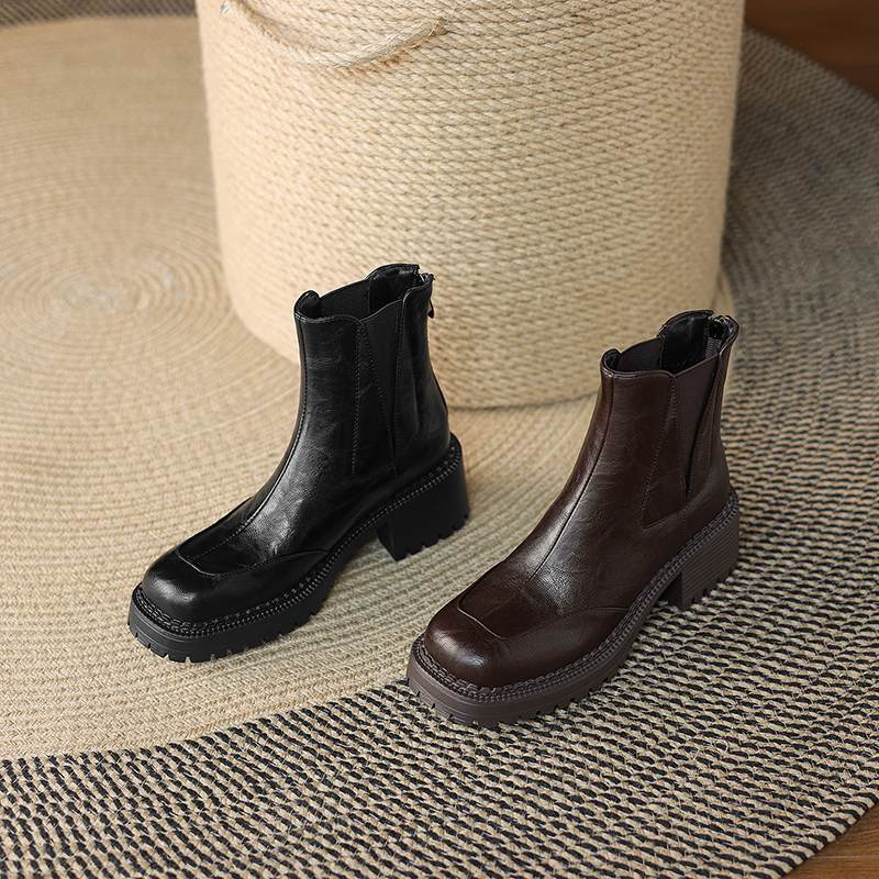 Krazing Pot 2026 Microfiber Winter Round Toe Modern Platform Size 33 Boots Size 43 Thick Bottom Zipper Women Ankle Boots