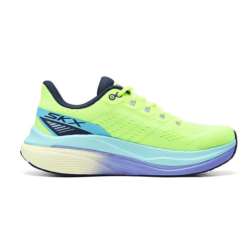 Skechers Maksymalna amortyzacja Napęd Modne Codzienne Niskie Buty Lifestyle Damskie Sneakers Zielony Niebieski 128901-LMNV