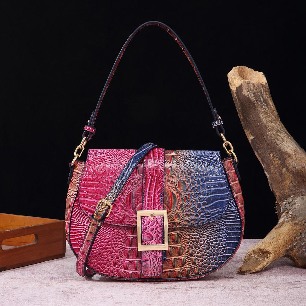 New Fashionable Alligator Pattern Shoulder Bag High-quality Retro Handbag All Match Women's Armpit Swagger Bags