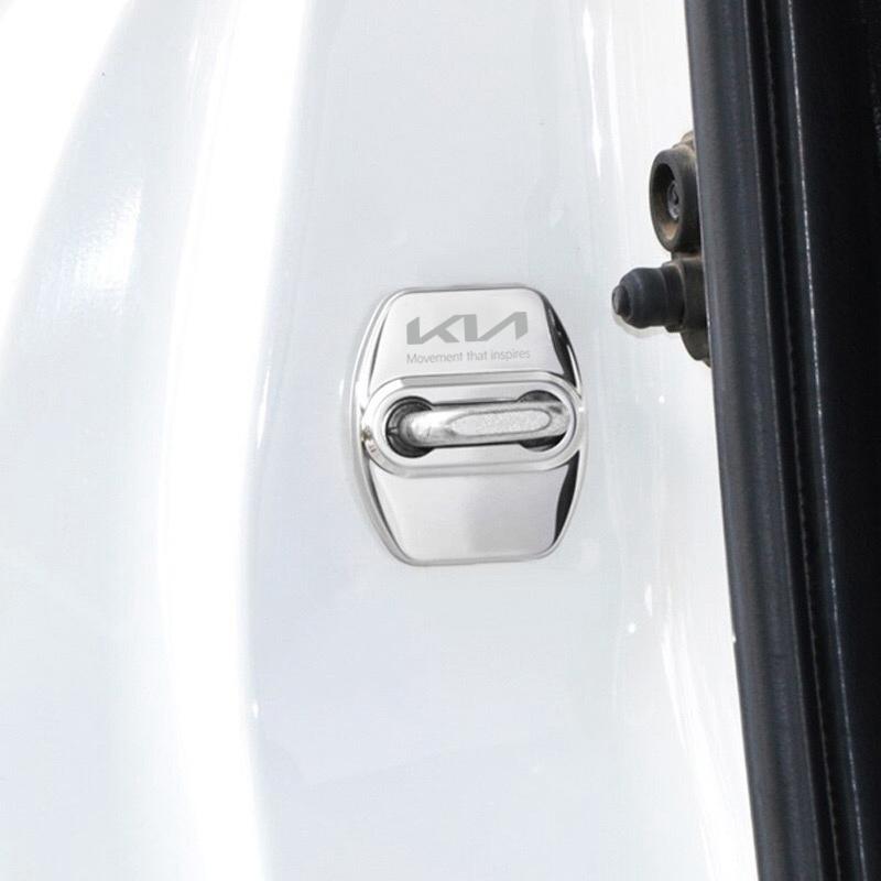 AHM1 4Pcs Car Accessories Door Lock Cover Auto Emblems Case for Kia Picanto Ceed Sportage Rio Cerato Soul Sorento Car Stickers