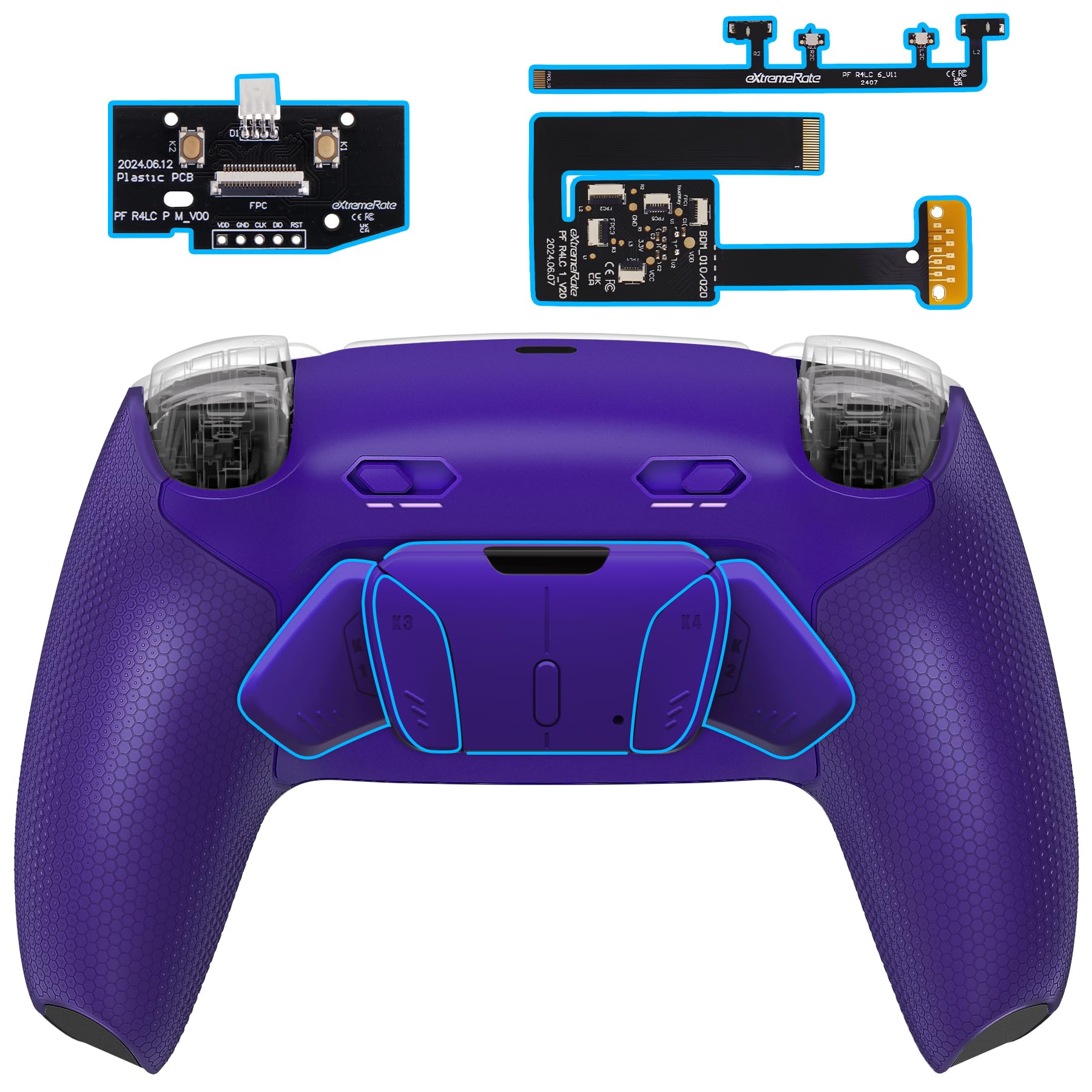 

eXtremeRate RISE4 Plus MAX Back Paddle Kit Compatible with PS5 Controller with Clicky Trigger Stop Rubber Remappable Back Button Kit for Compatible