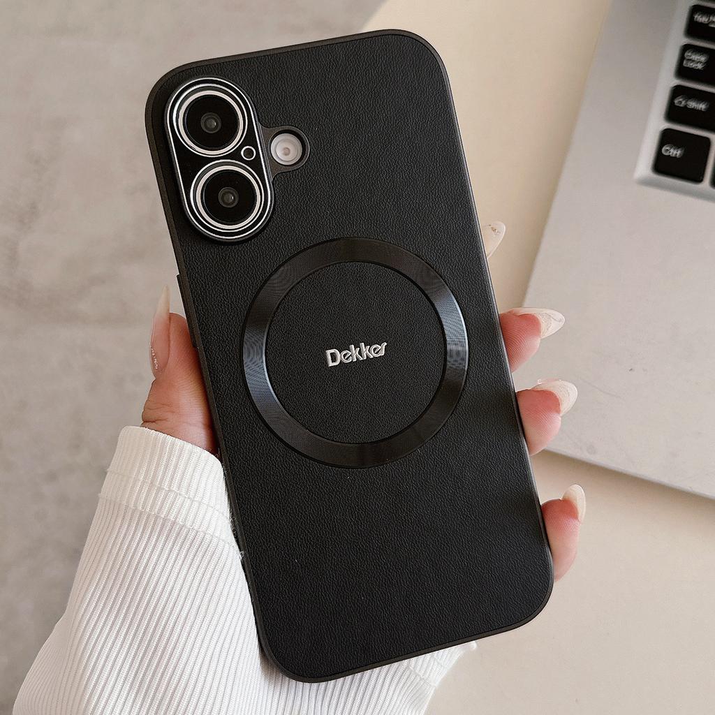 DEKKER For iPhone 16 Back Cover Compatible with MagSafe PU+TPU Phone Case - Purple