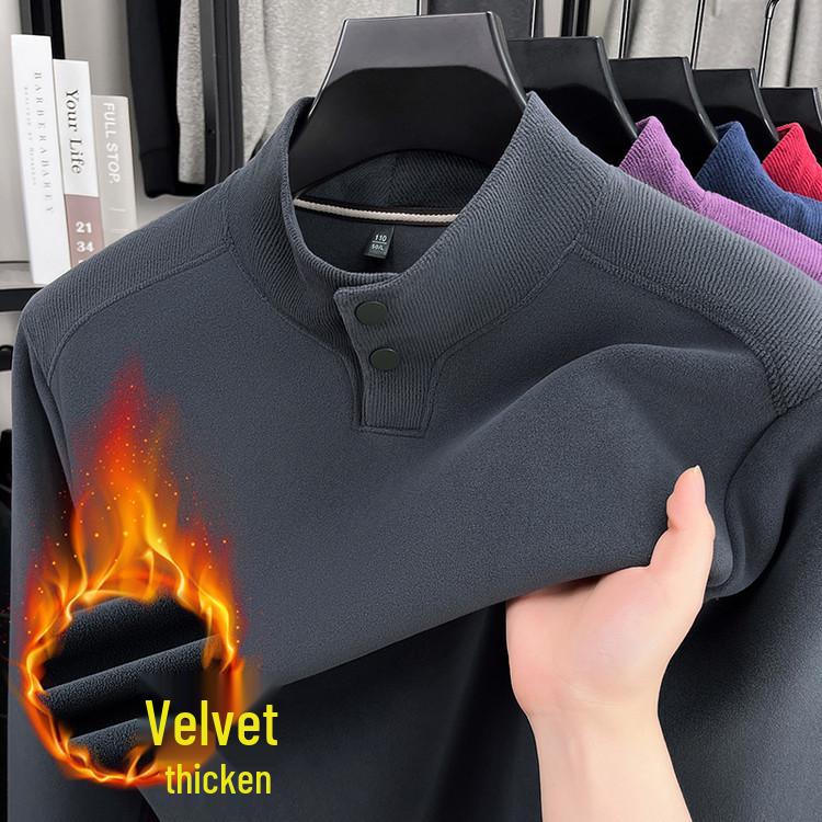 

Men s Stand Collar Fleece Hoodie - 2025 Autumn/Winter Warm Casual Base Layer. 110