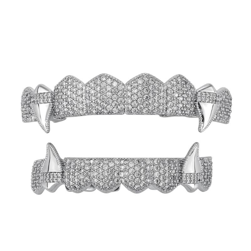 Lightweight Vampires Fangs With Gold Silver Color Options Sturdy Copper Costume Teeth For Theme Parties