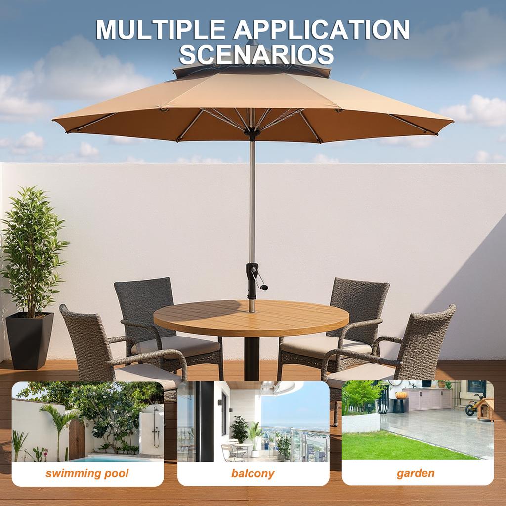 Outdoor Patio Umbrella 8 Ribs Outdoor Table Umbrella UV Protection Outdoor Table Umbrella Market Umbrella for Garden Deck Backya