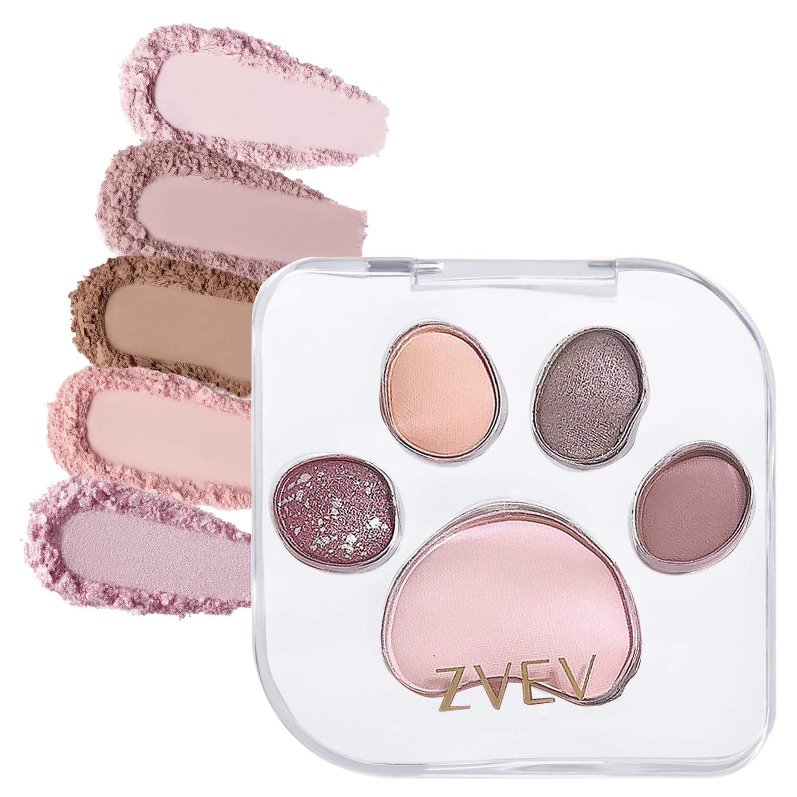 

[Official] ZVEV Eyeshadow Paw Print Palette Natural Cat 5 Colors Eye Makeup Eyeshadow Blush Pixie Waterproof Sweat Resistant Long-lasting Daily Use